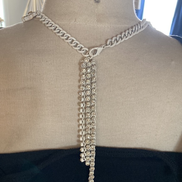 Zara rhinestone and white metal costume Neaklace - Picture 5 of 5